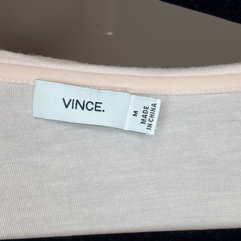 Vince Light Pink Layered Short Sleeve Top Size Medium - Picture 2 of 4